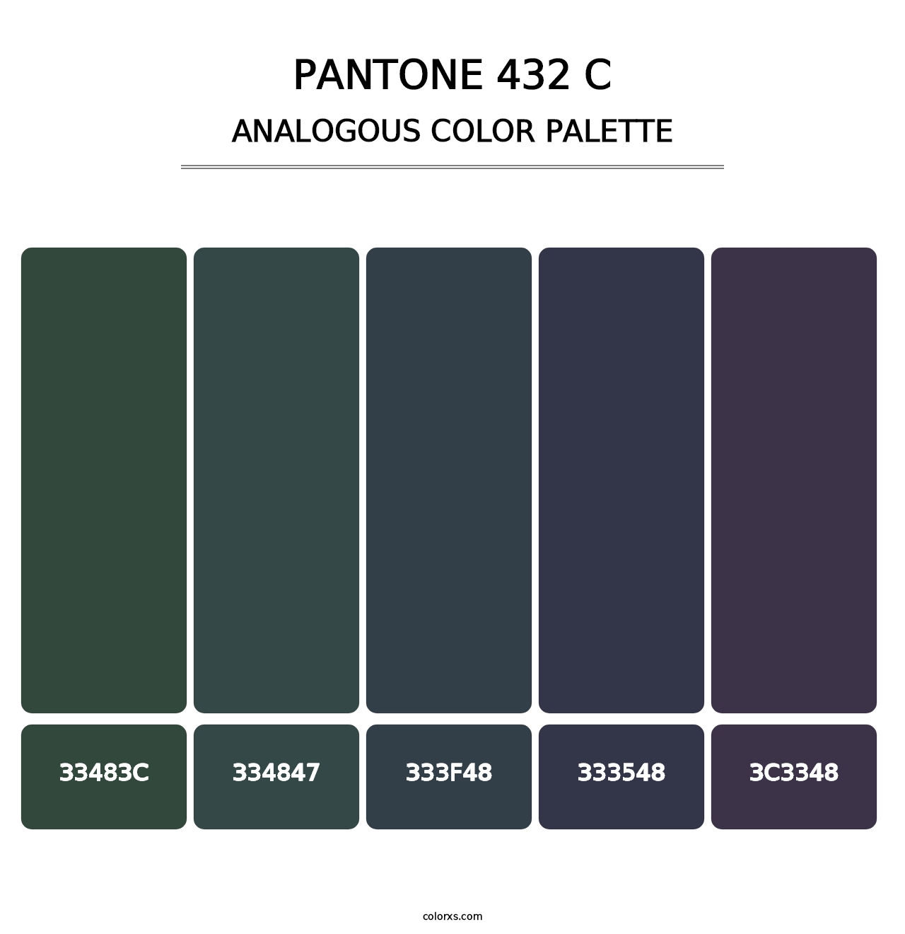 PANTONE 432 C - Analogous Color Palette