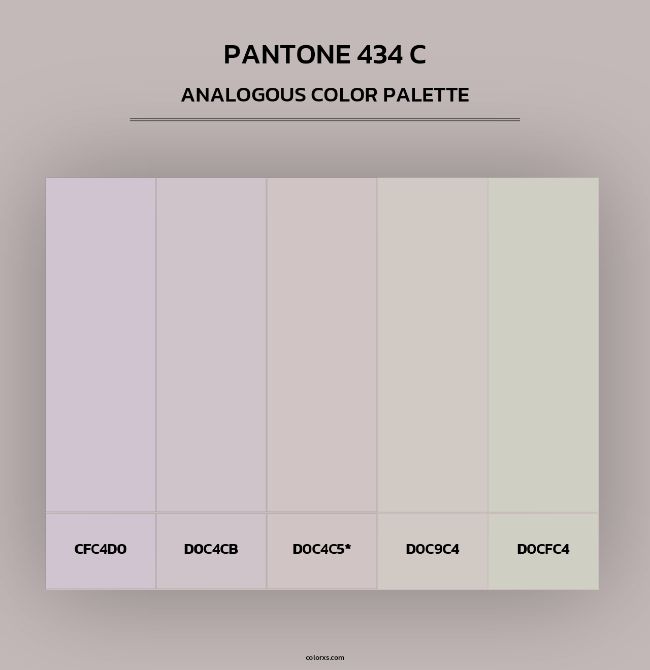 PANTONE 434 C - Analogous Color Palette