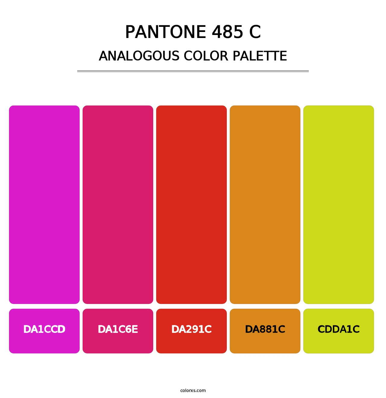 PANTONE 485 C - Analogous Color Palette