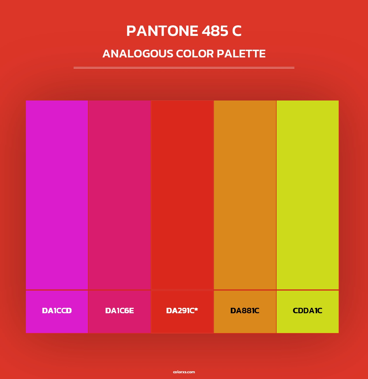 PANTONE 485 C - Analogous Color Palette
