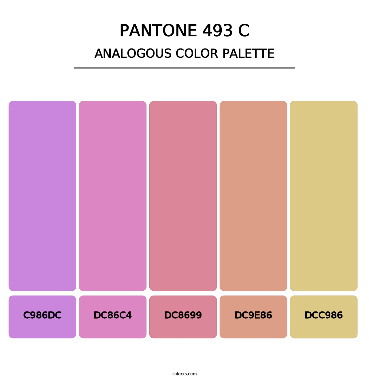 PANTONE 493 C - Analogous Color Palette