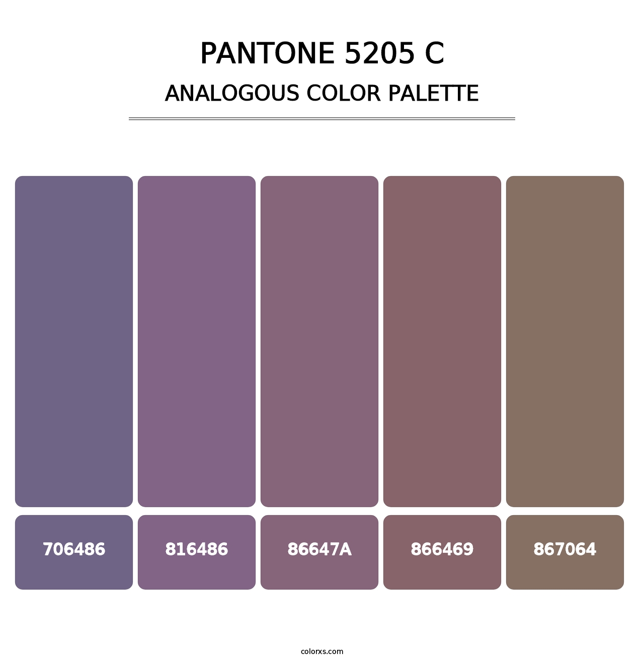 PANTONE 5205 C - Analogous Color Palette