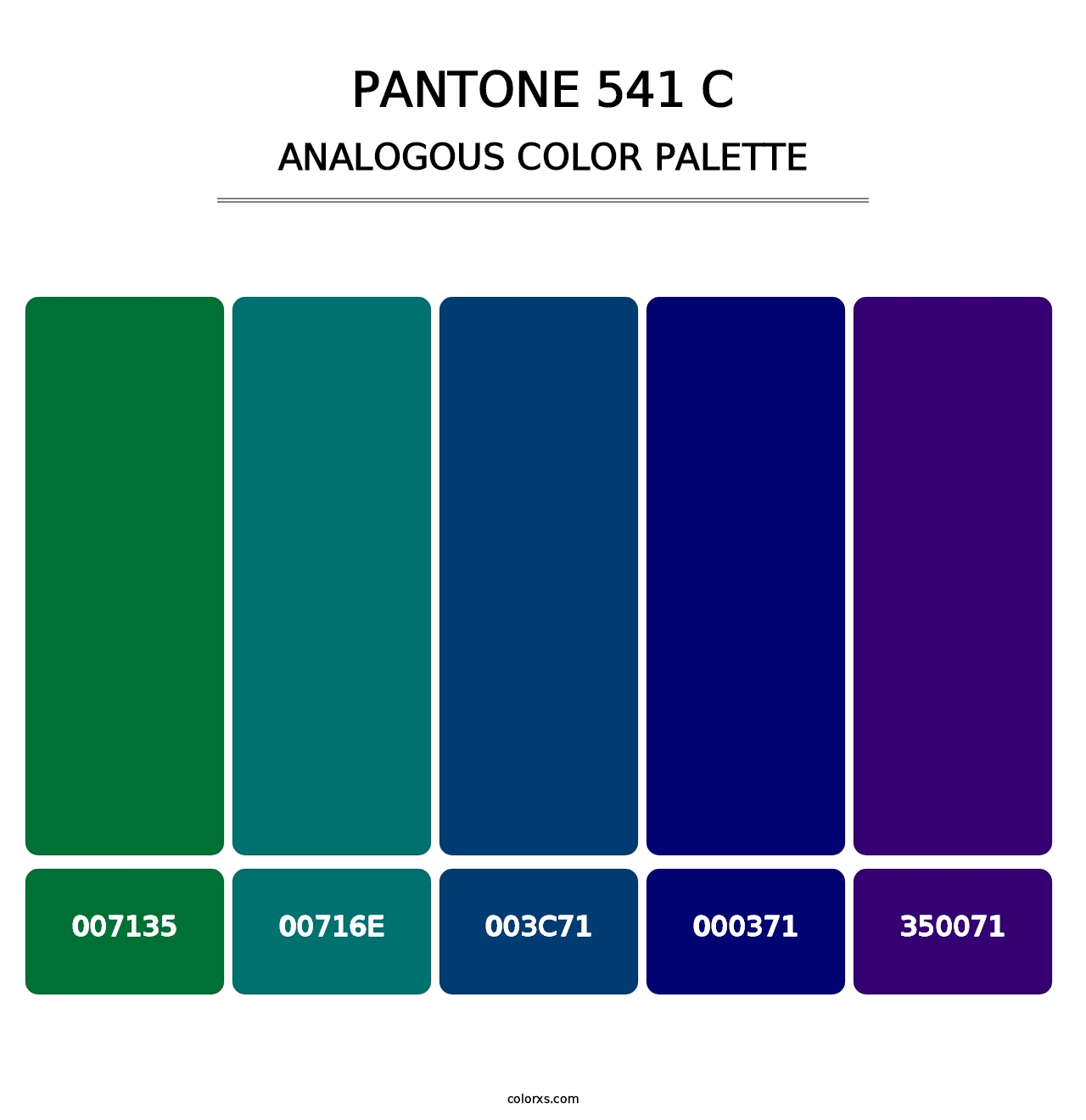 PANTONE 541 C - Analogous Color Palette