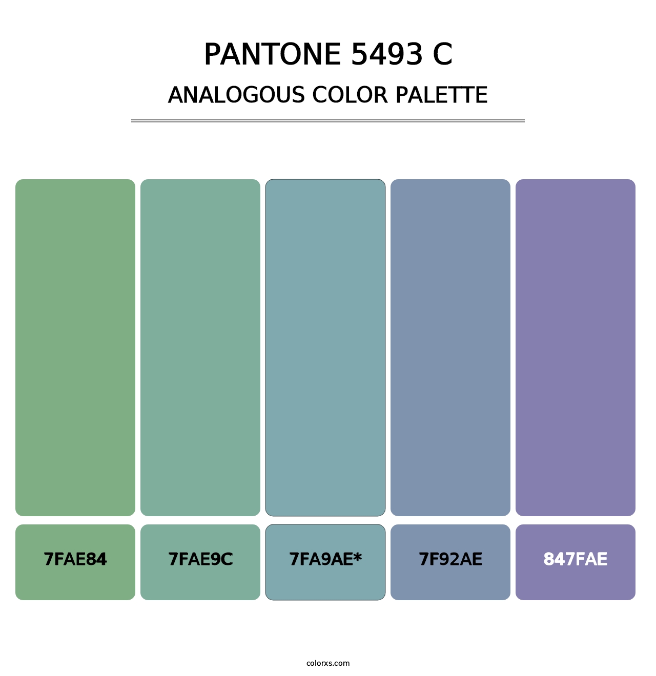 PANTONE 5493 C - Analogous Color Palette