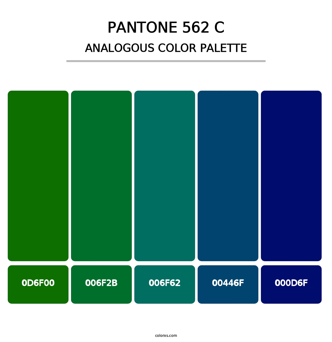 PANTONE 562 C - Analogous Color Palette