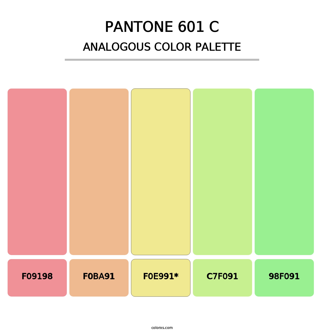 PANTONE 601 C - Analogous Color Palette