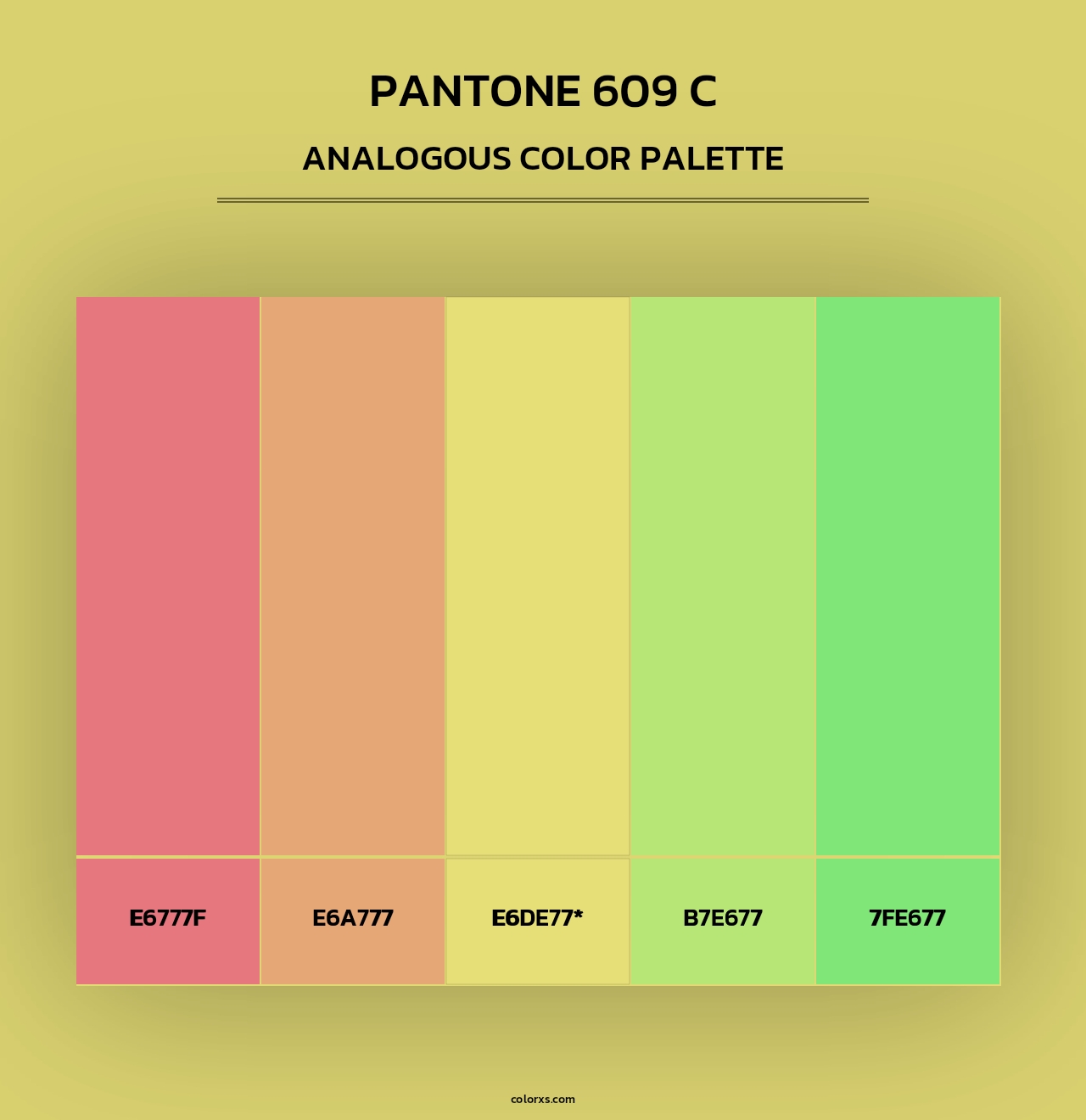 PANTONE 609 C - Analogous Color Palette