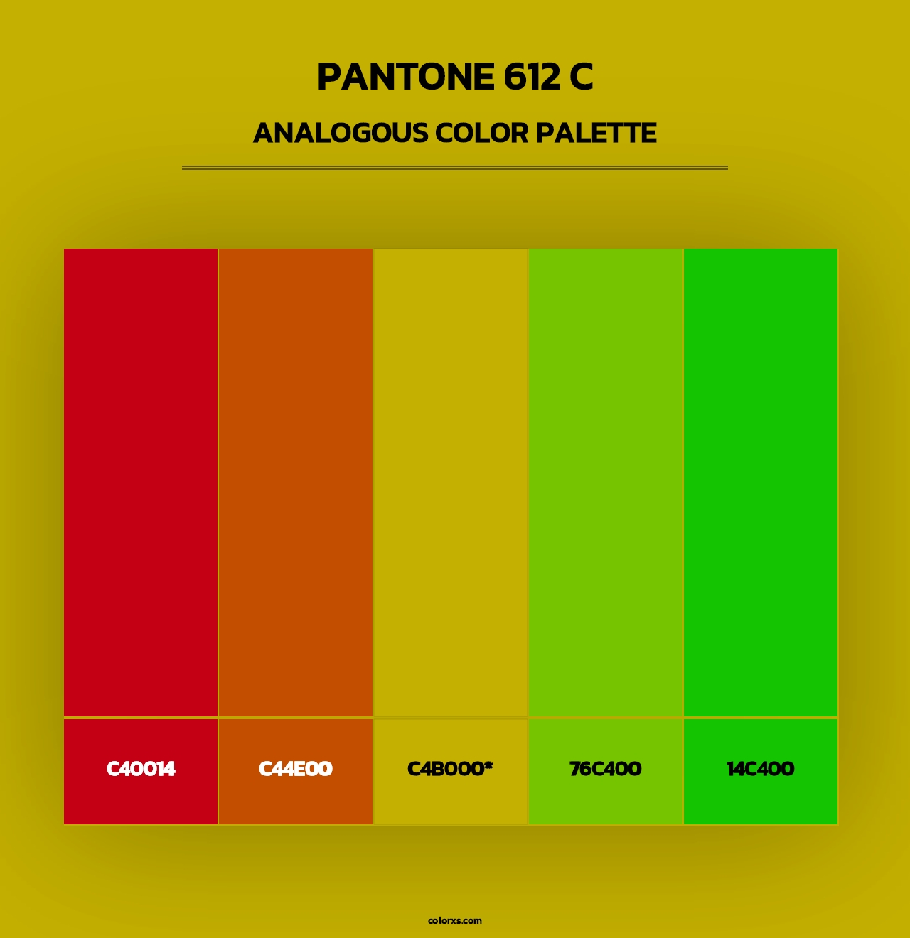 PANTONE 612 C - Analogous Color Palette