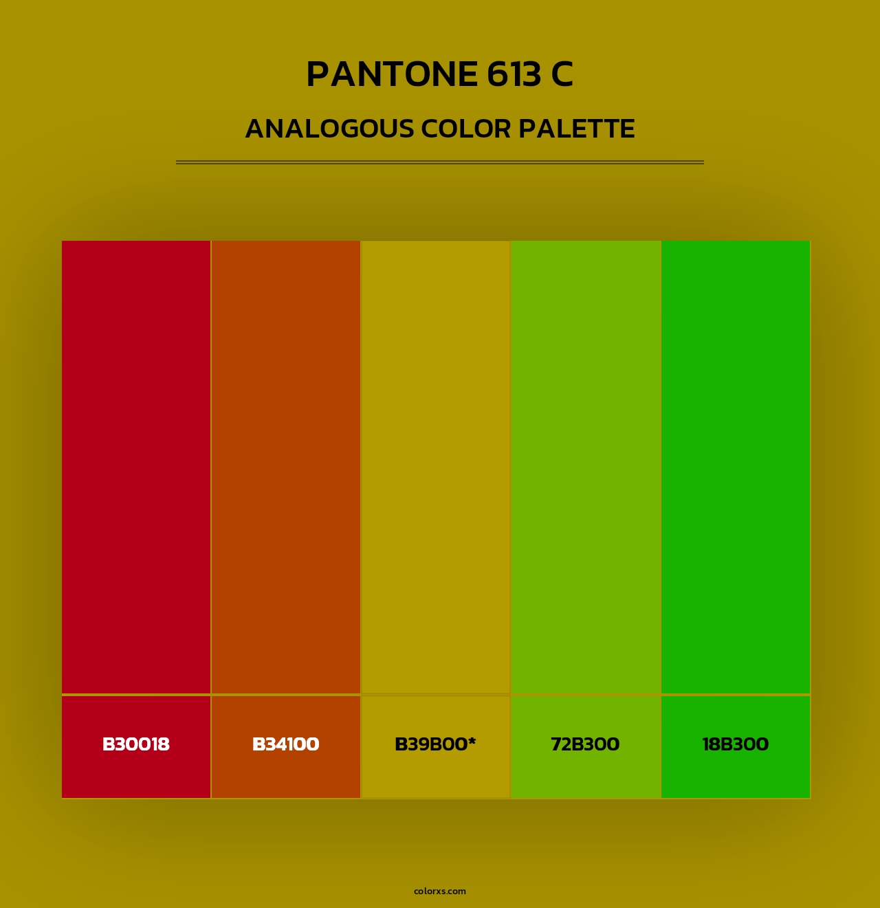 PANTONE 613 C - Analogous Color Palette