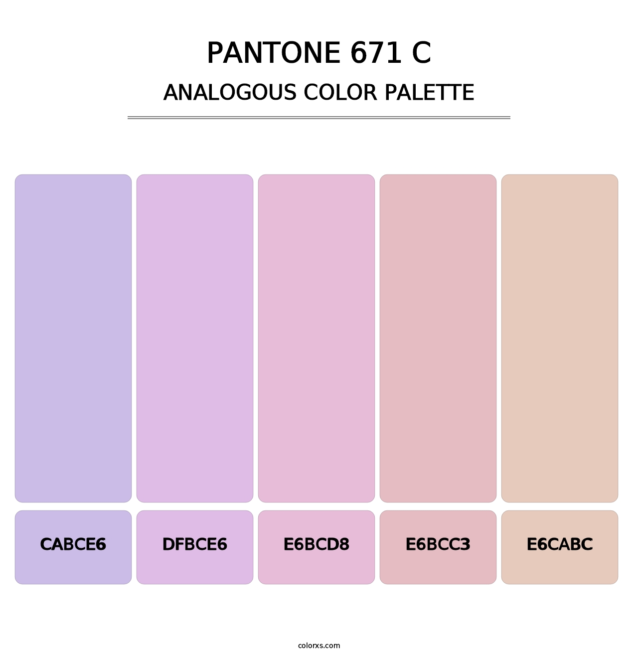 PANTONE 671 C - Analogous Color Palette