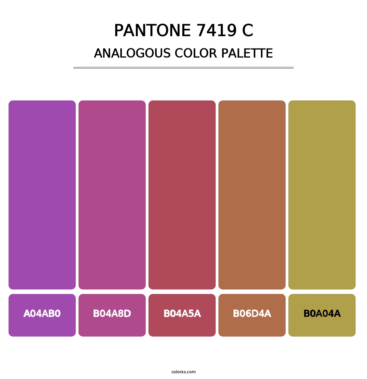 PANTONE 7419 C - Analogous Color Palette