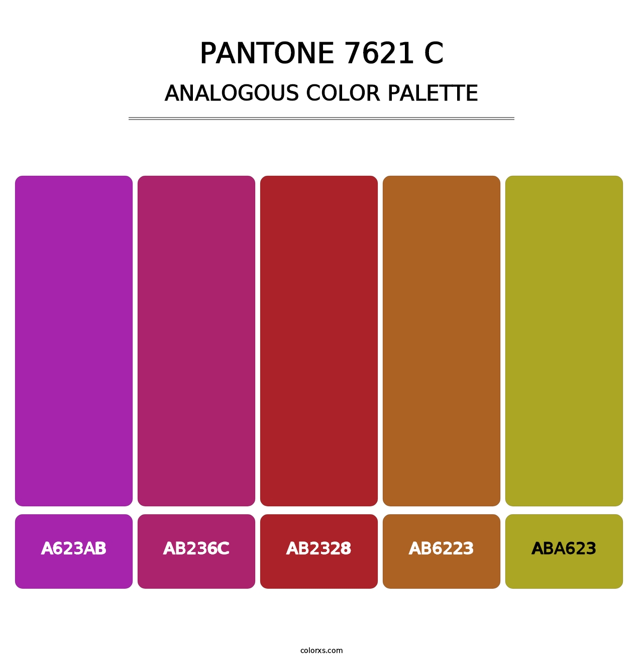 PANTONE 7621 C - Analogous Color Palette