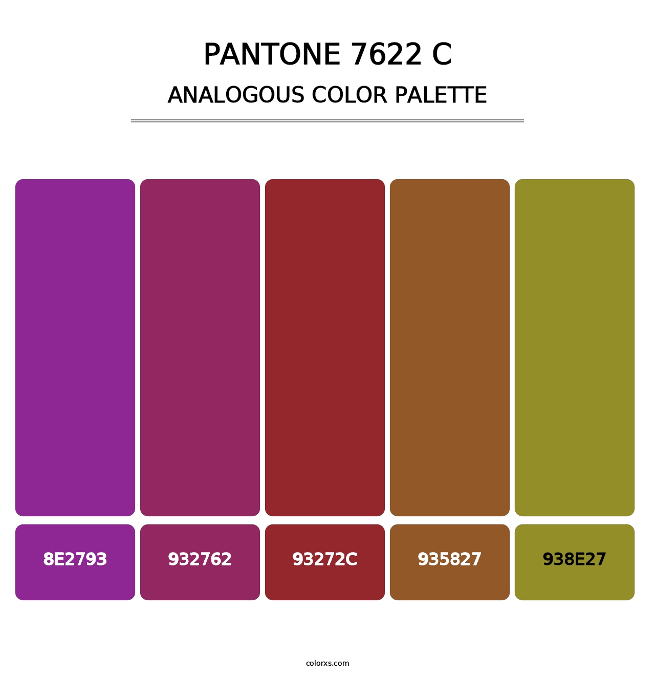 PANTONE 7622 C - Analogous Color Palette