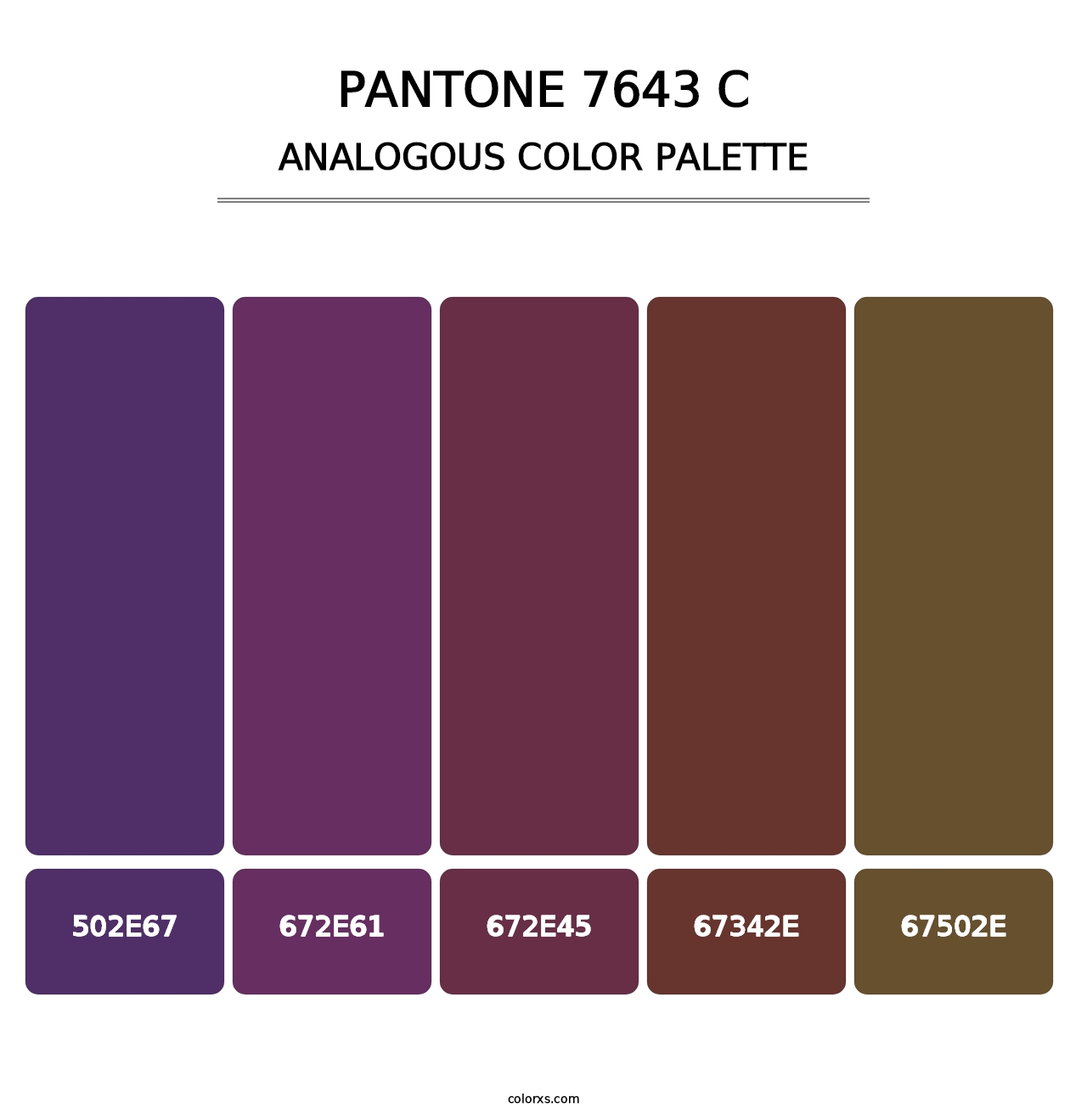 PANTONE 7643 C - Analogous Color Palette