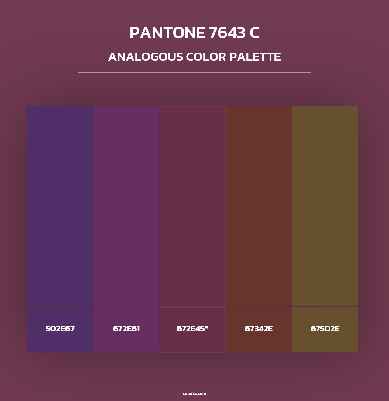 PANTONE 7643 C - Analogous Color Palette