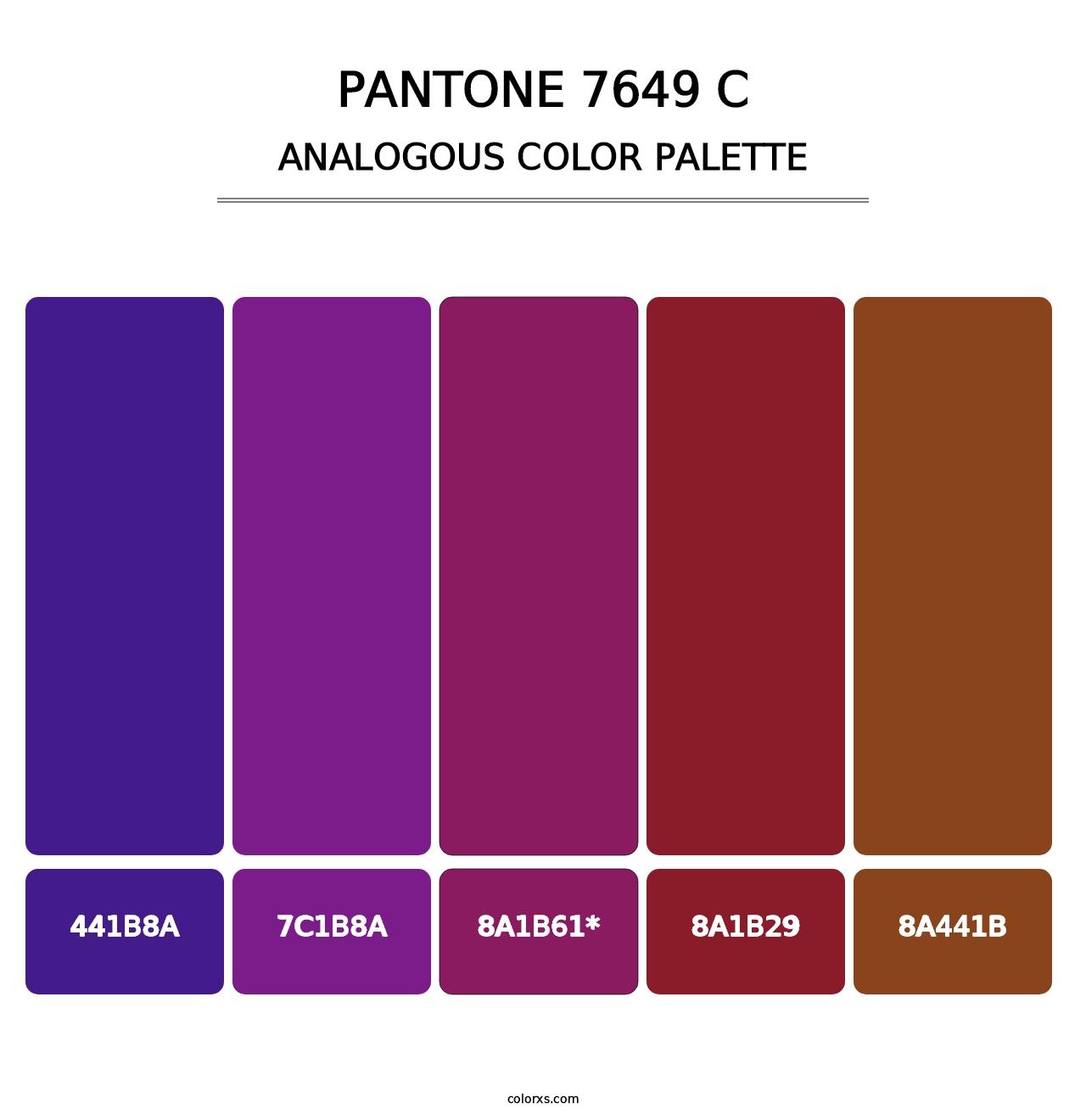 PANTONE 7649 C - Analogous Color Palette