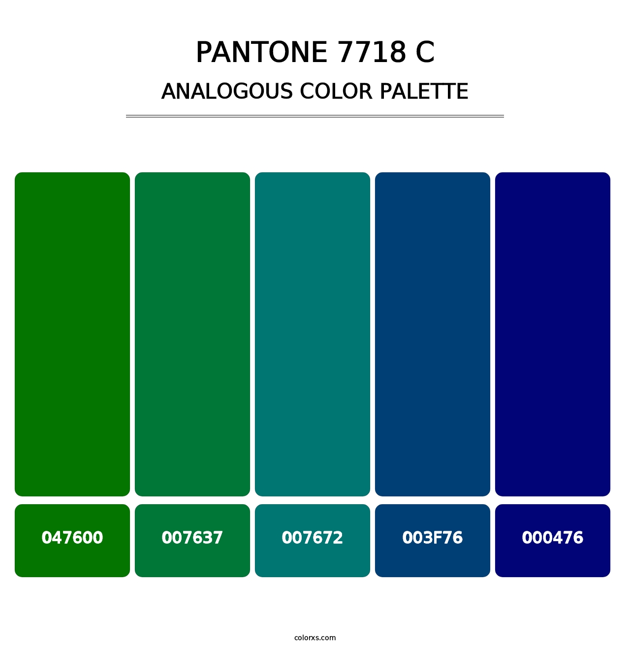 PANTONE 7718 C - Analogous Color Palette