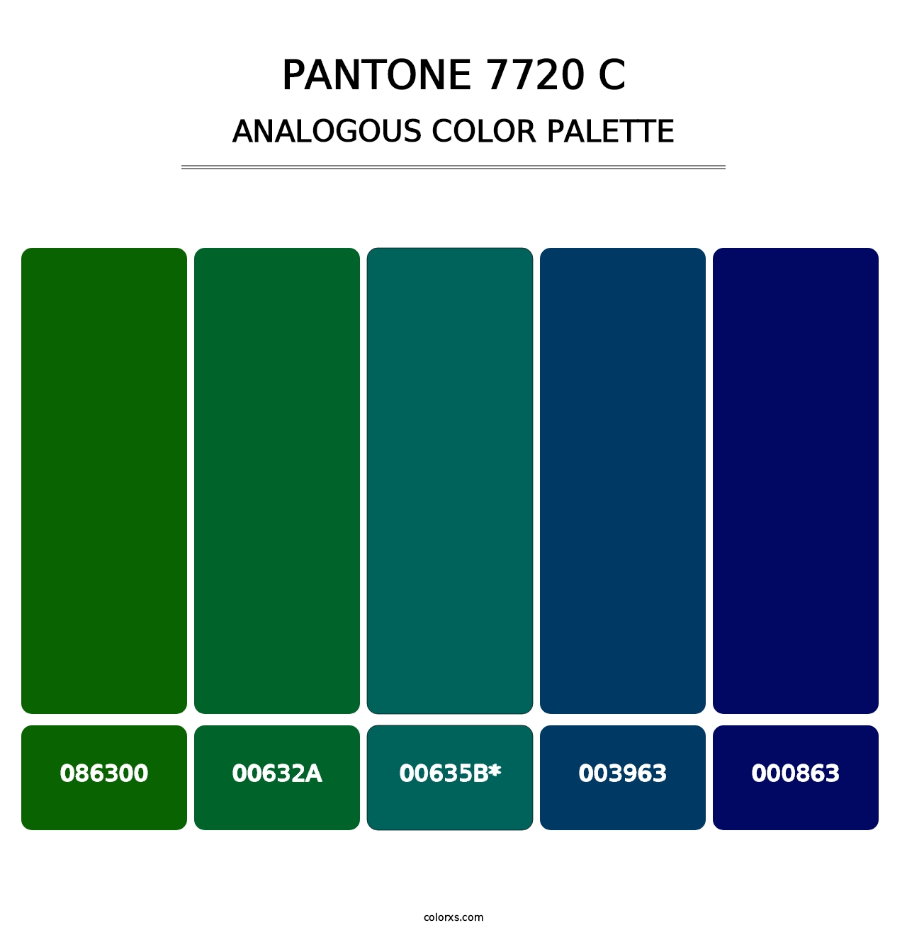 PANTONE 7720 C - Analogous Color Palette
