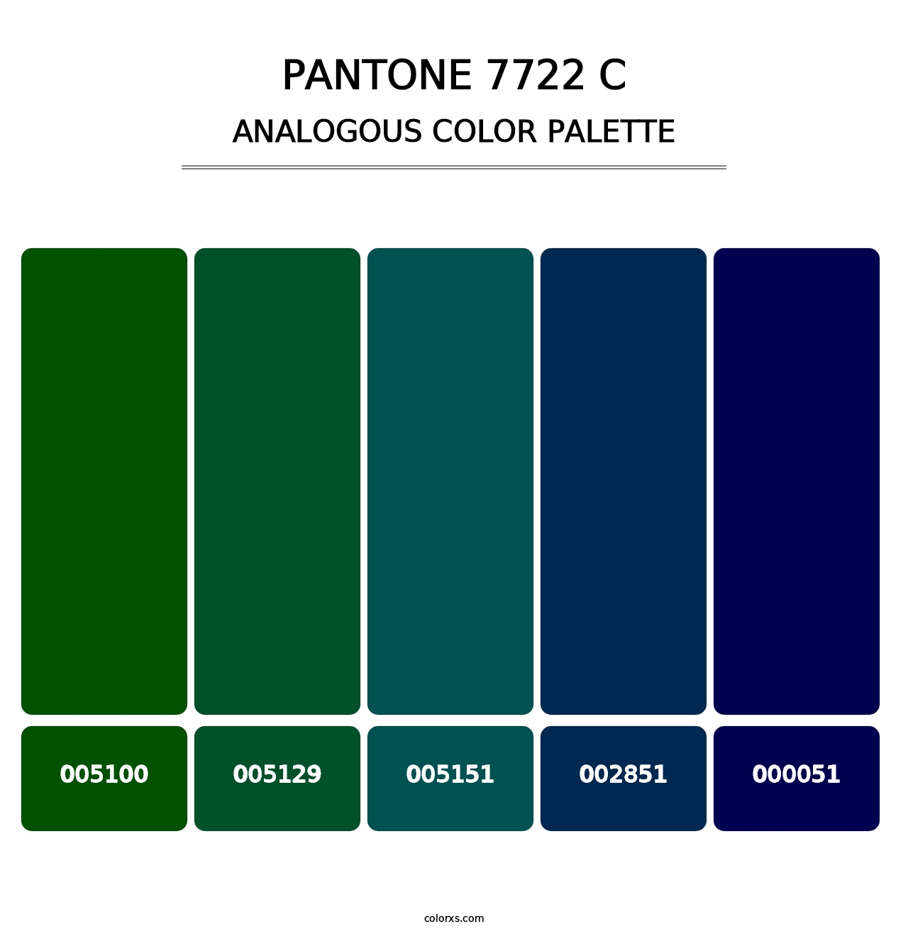 PANTONE 7722 C - Analogous Color Palette