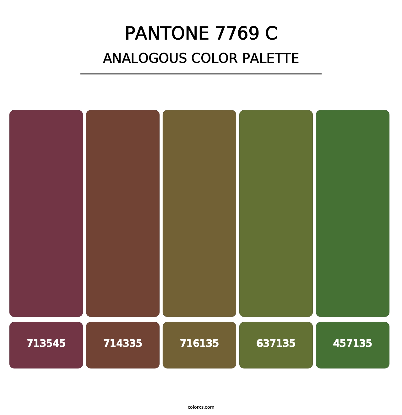 PANTONE 7769 C - Analogous Color Palette