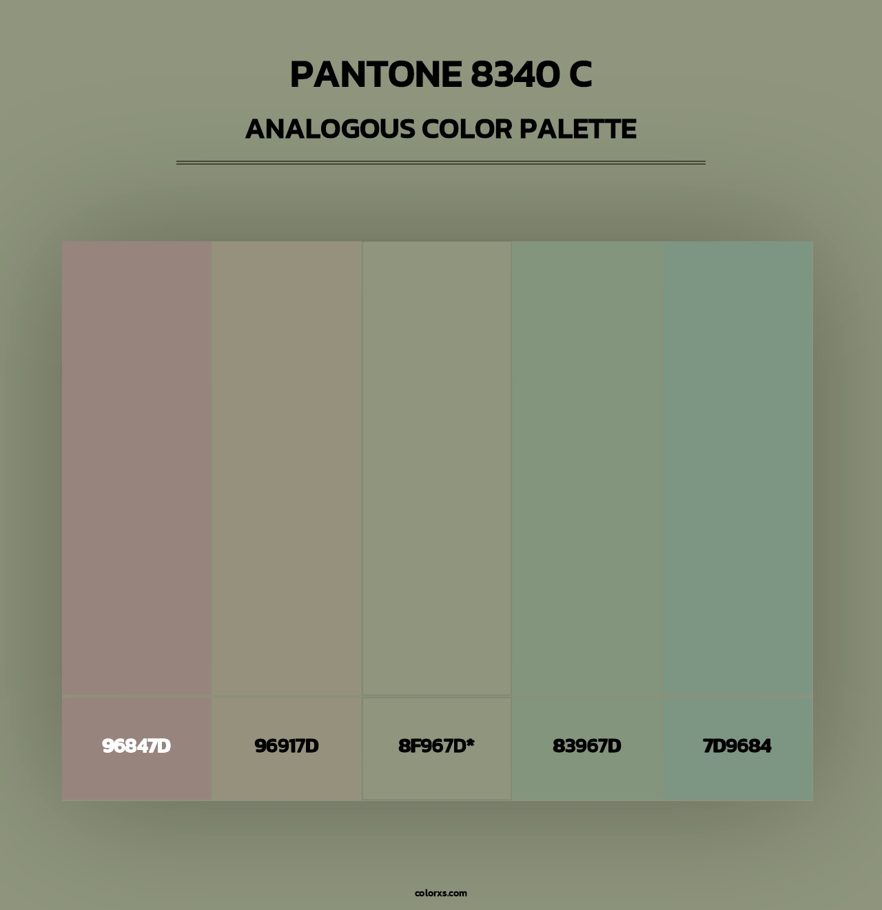 PANTONE 8340 C - Analogous Color Palette