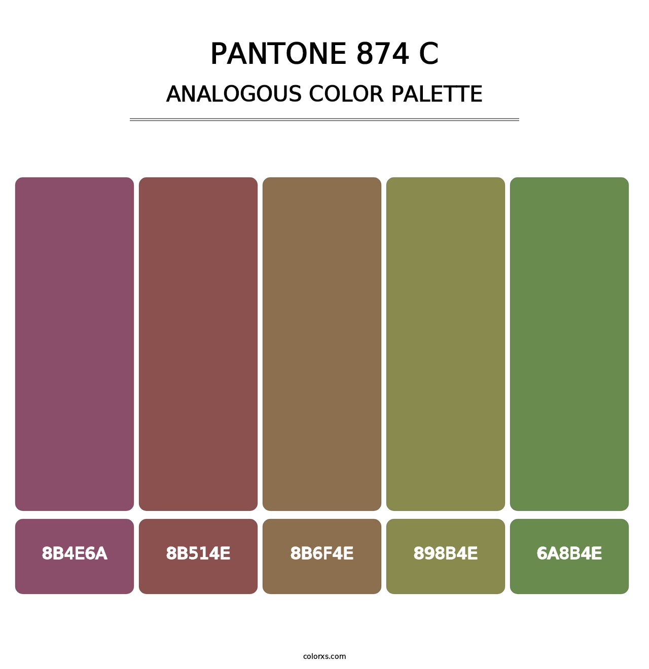 PANTONE 874 C - Analogous Color Palette