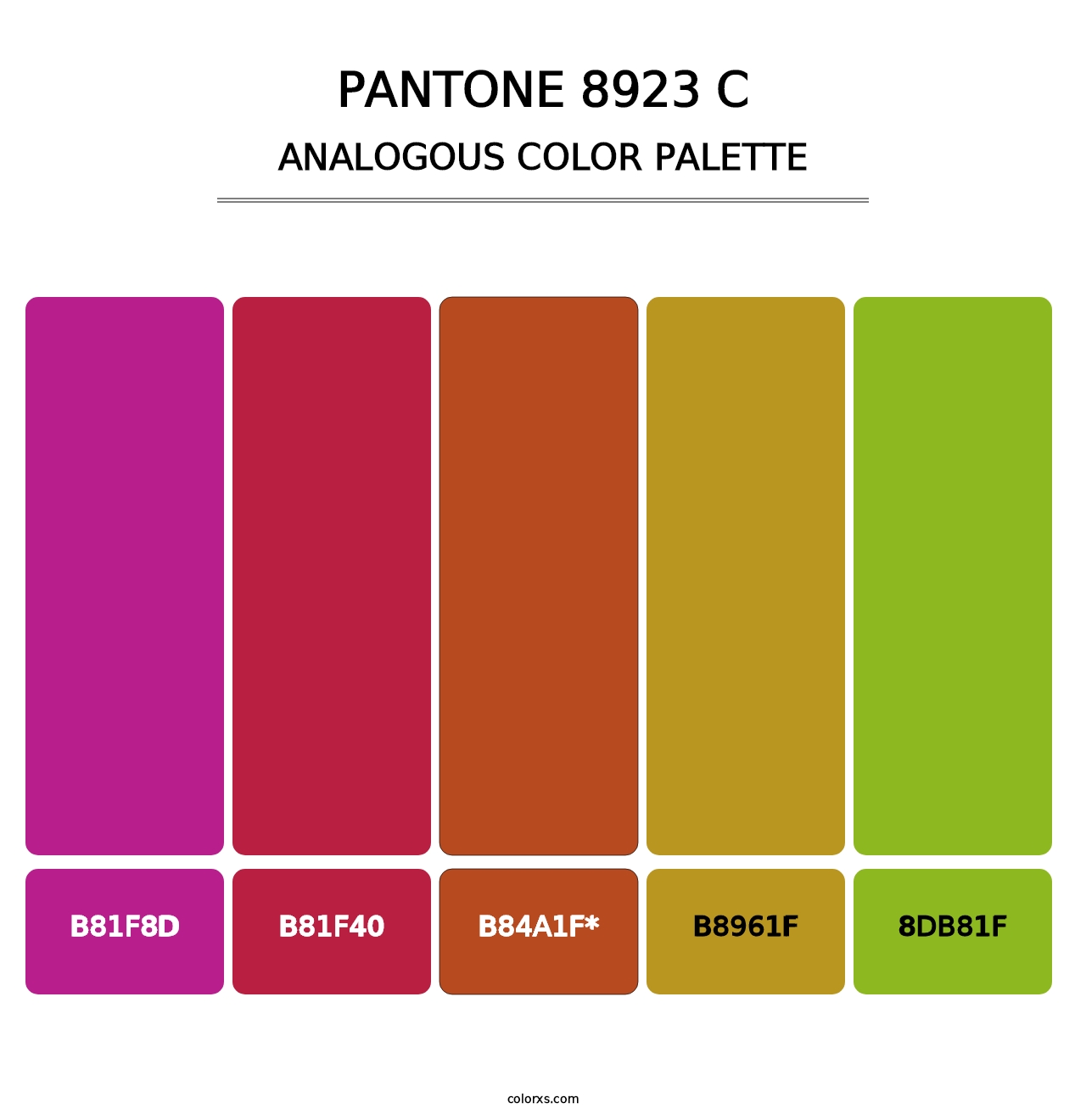 PANTONE 8923 C - Analogous Color Palette