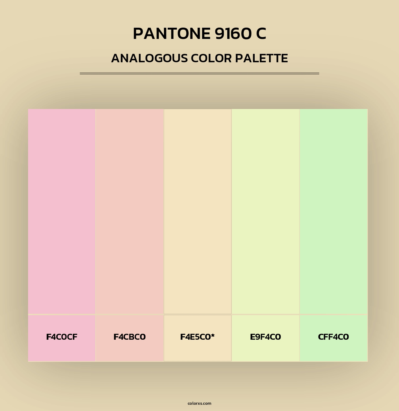 PANTONE 9160 C - Analogous Color Palette