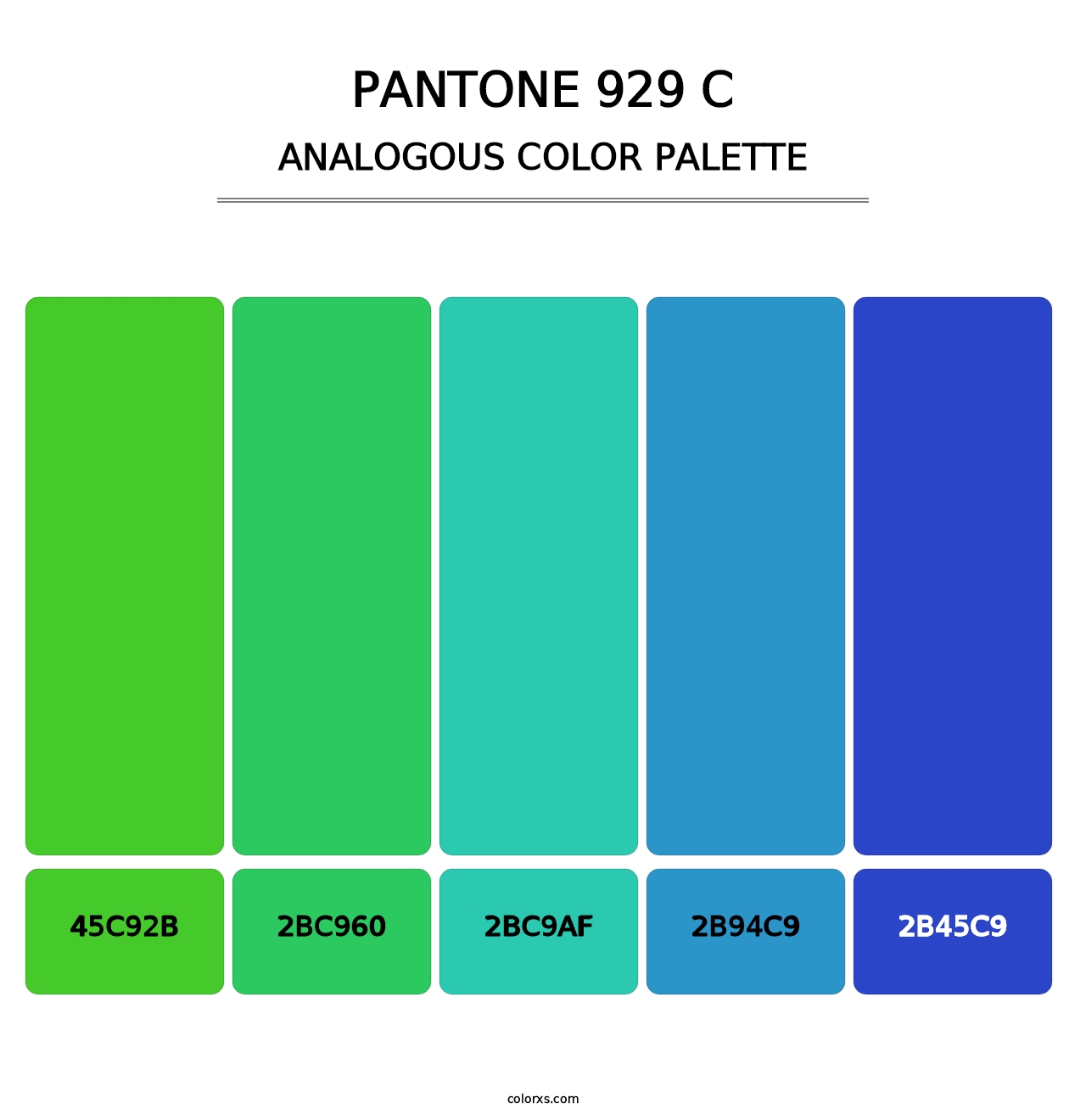PANTONE 929 C - Analogous Color Palette