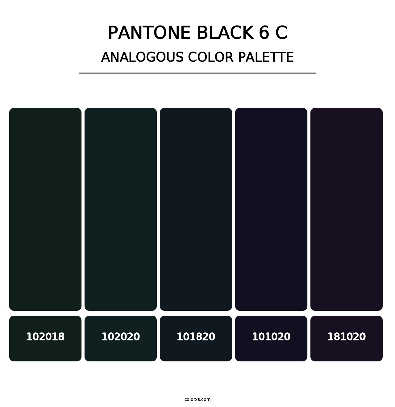 PANTONE Black 6 C - Analogous Color Palette