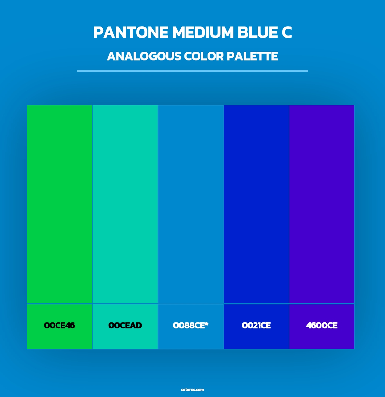 PANTONE Medium Blue C - Analogous Color Palette