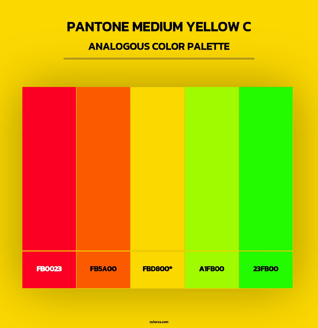 PANTONE Medium Yellow C - Analogous Color Palette