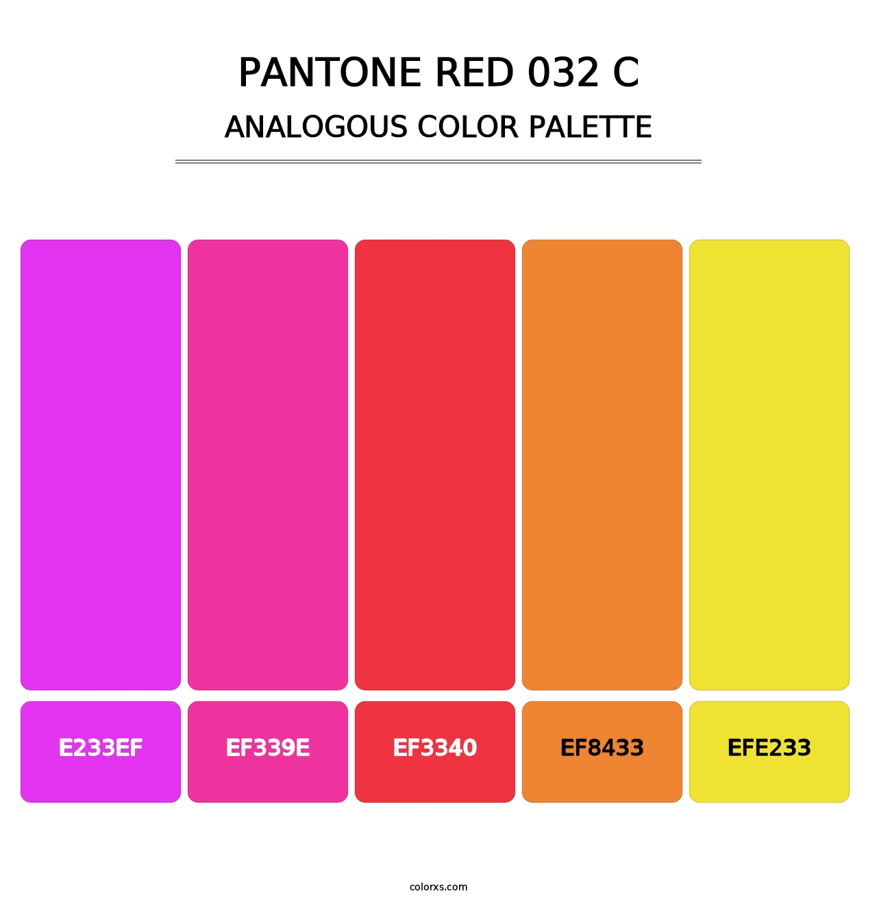 PANTONE Red 032 C - Analogous Color Palette