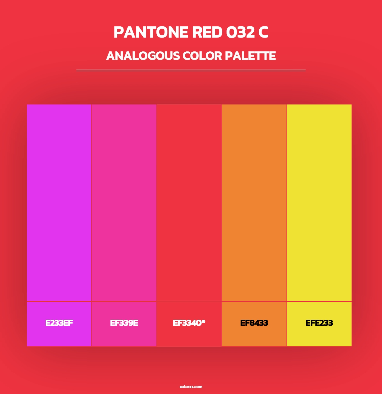 PANTONE Red 032 C - Analogous Color Palette