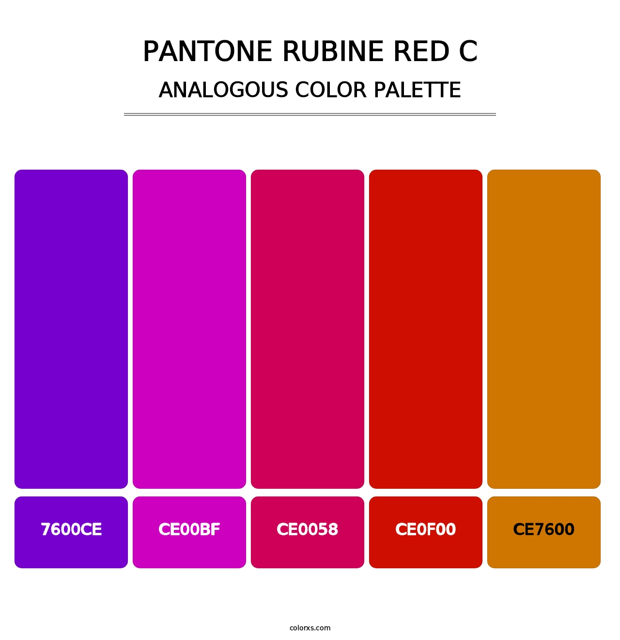 PANTONE Rubine Red C - Analogous Color Palette