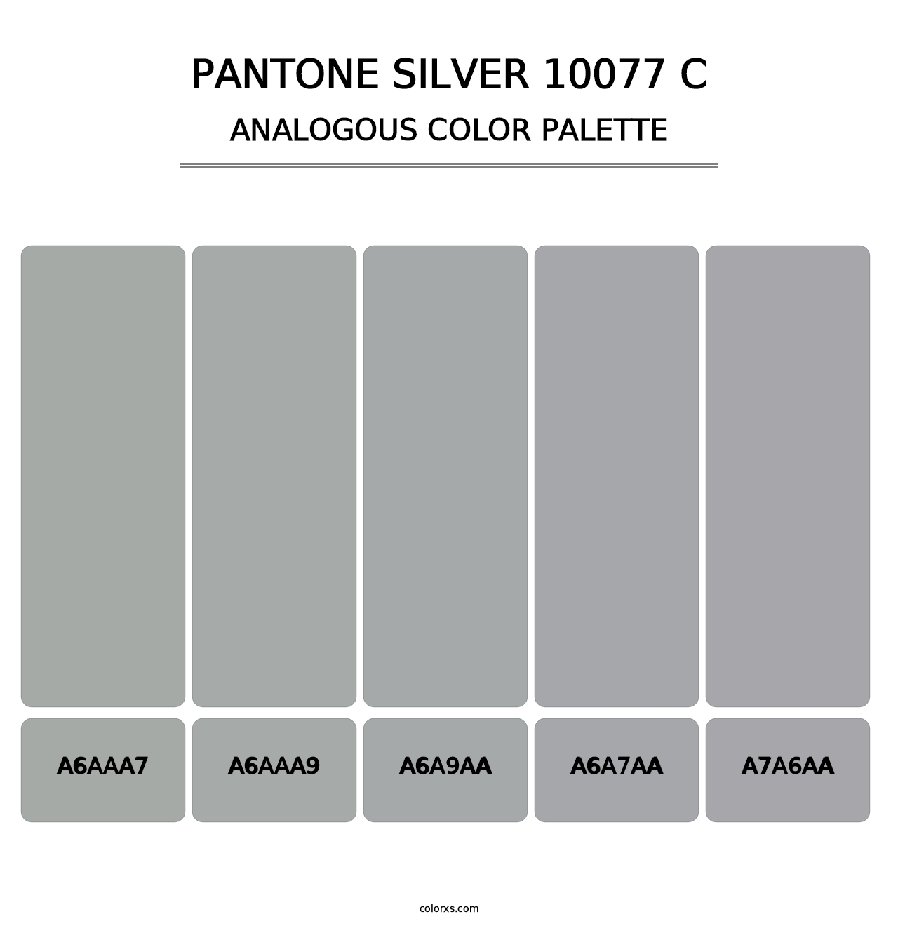 PANTONE Silver 10077 C - Analogous Color Palette
