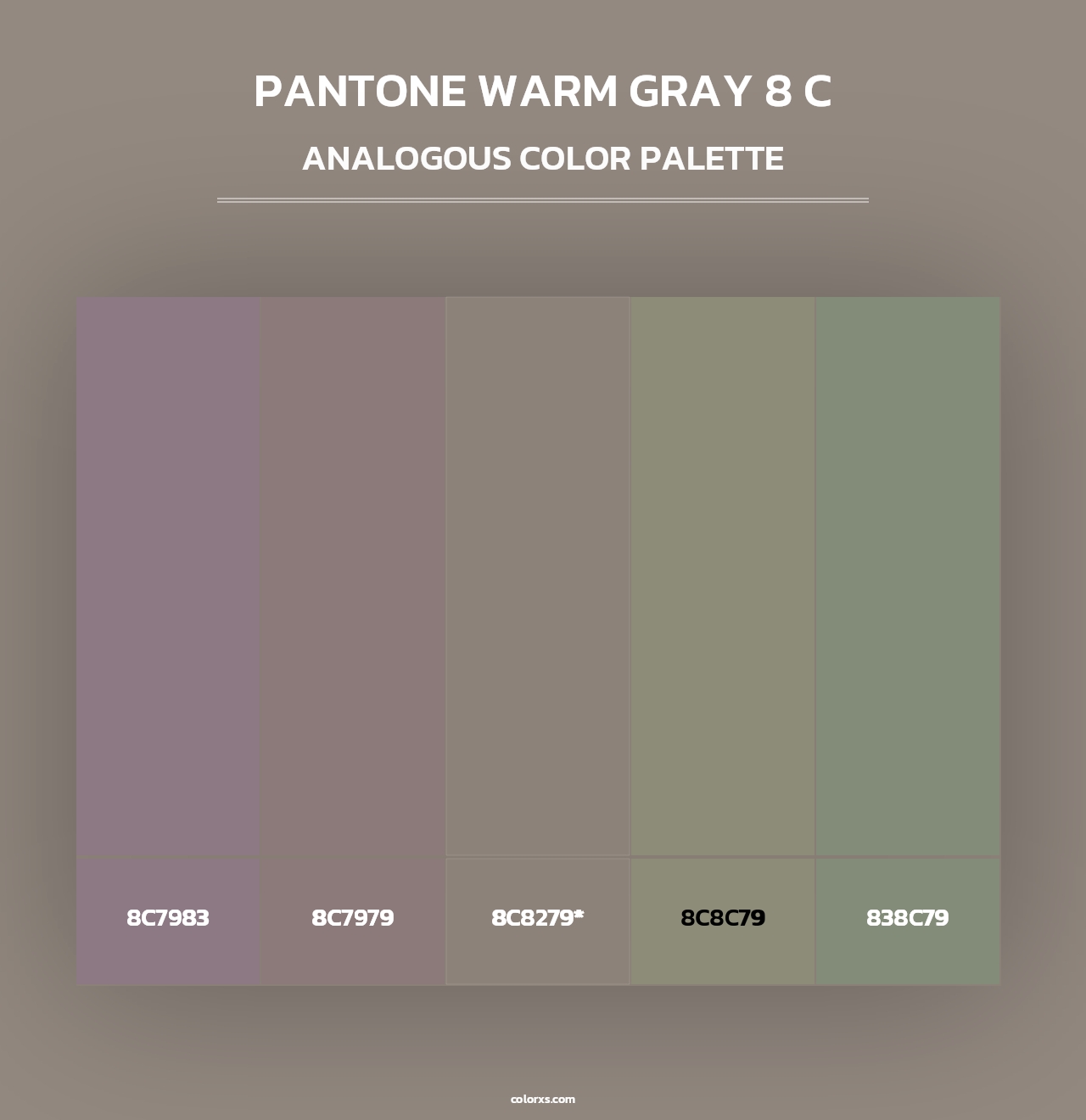 PANTONE Warm Gray 8 C - Analogous Color Palette