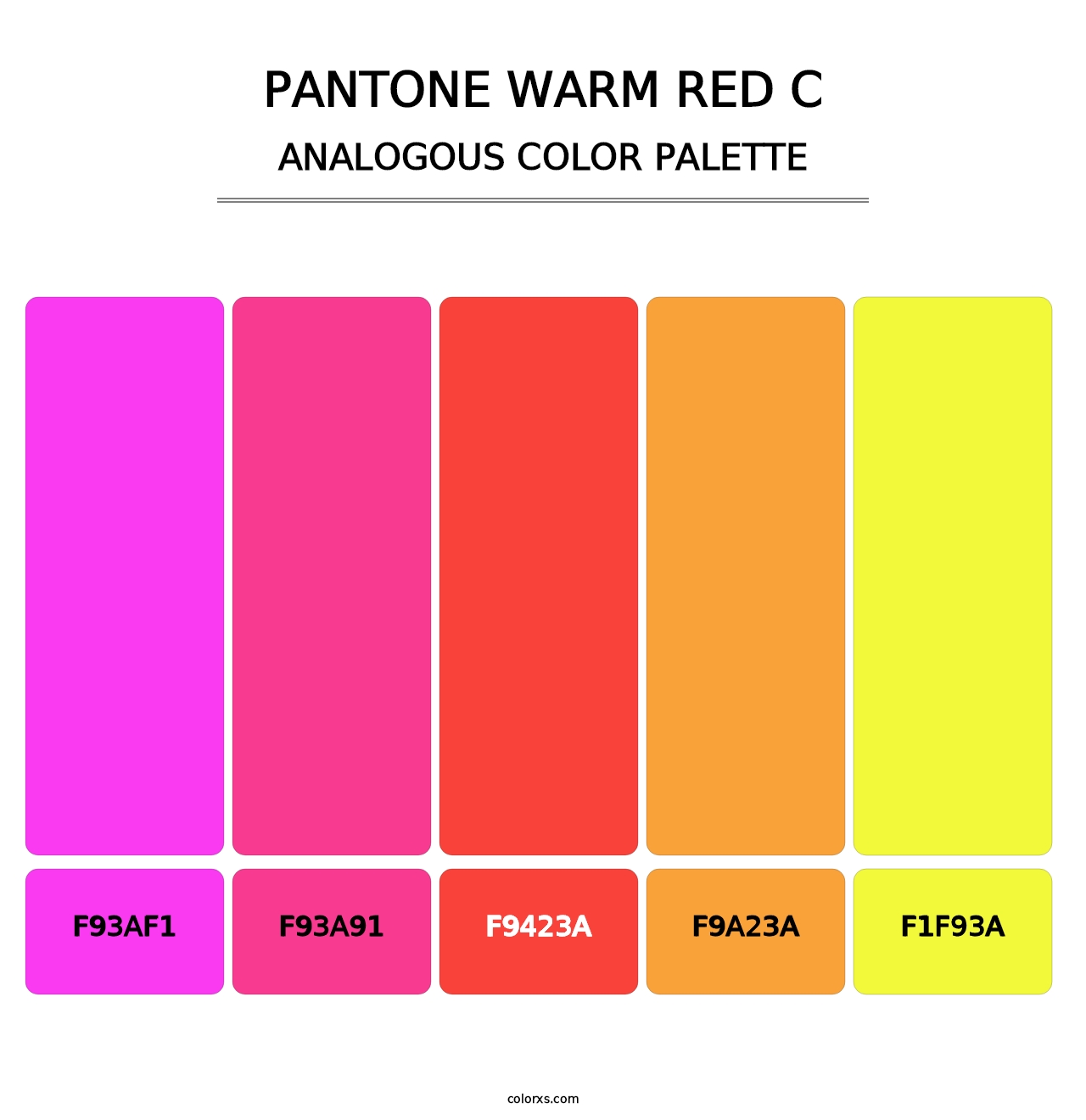 PANTONE Warm Red C - Analogous Color Palette