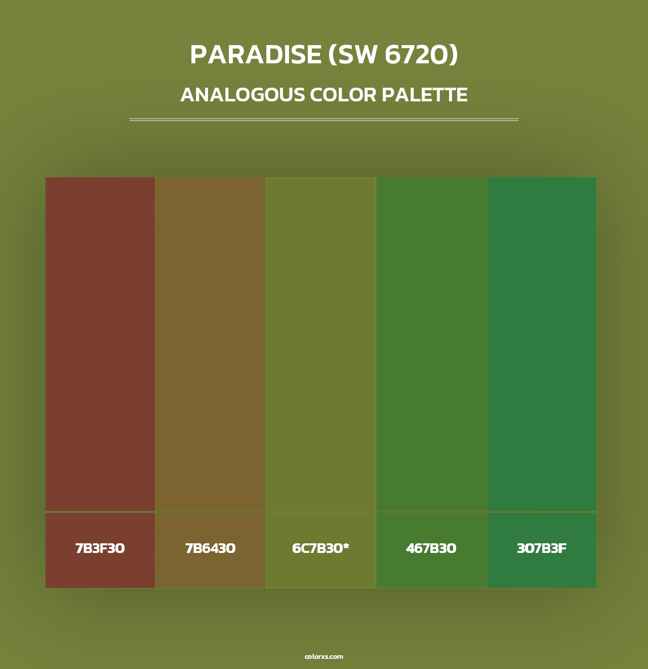 Paradise (SW 6720) - Analogous Color Palette