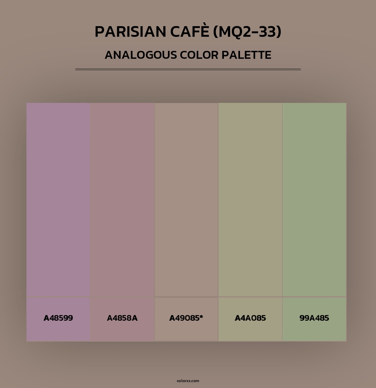 Parisian Cafè (MQ2-33) - Analogous Color Palette