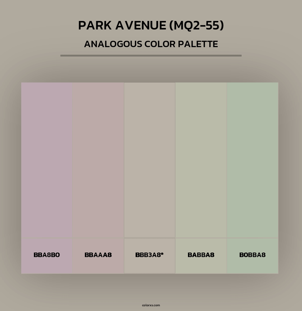 Park Avenue (MQ2-55) - Analogous Color Palette