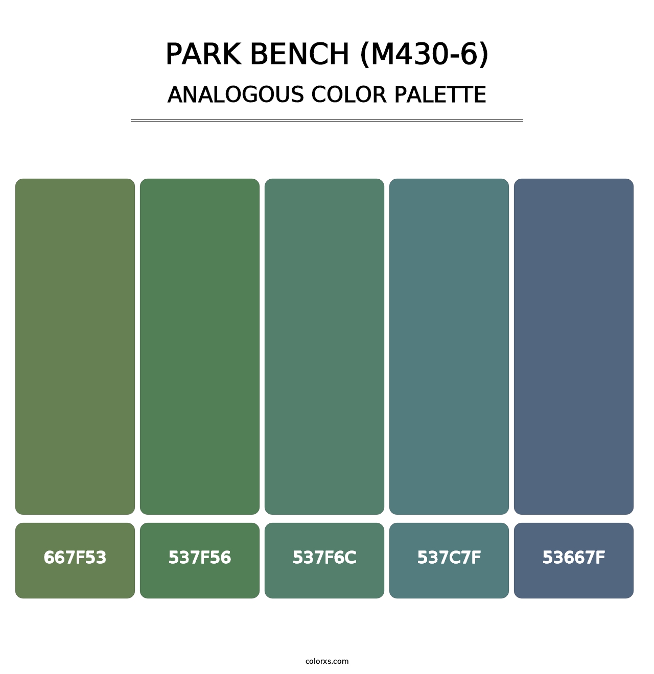 Park Bench (M430-6) - Analogous Color Palette