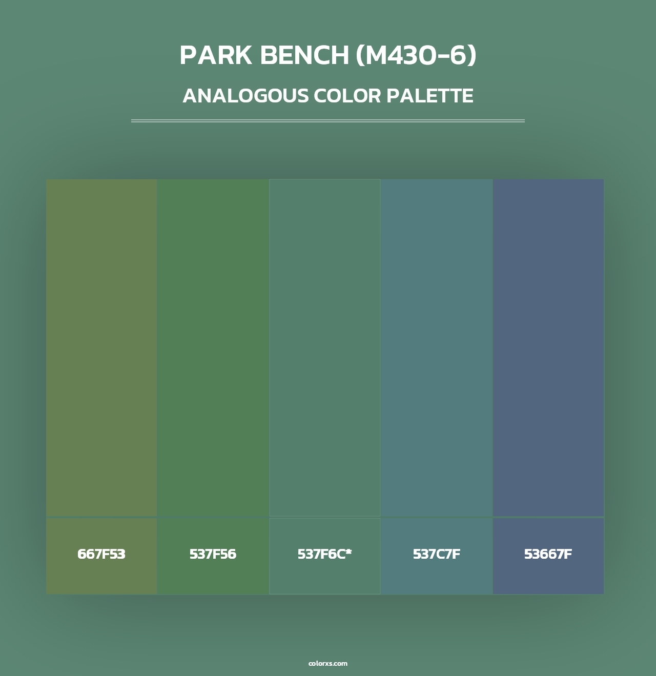 Park Bench (M430-6) - Analogous Color Palette
