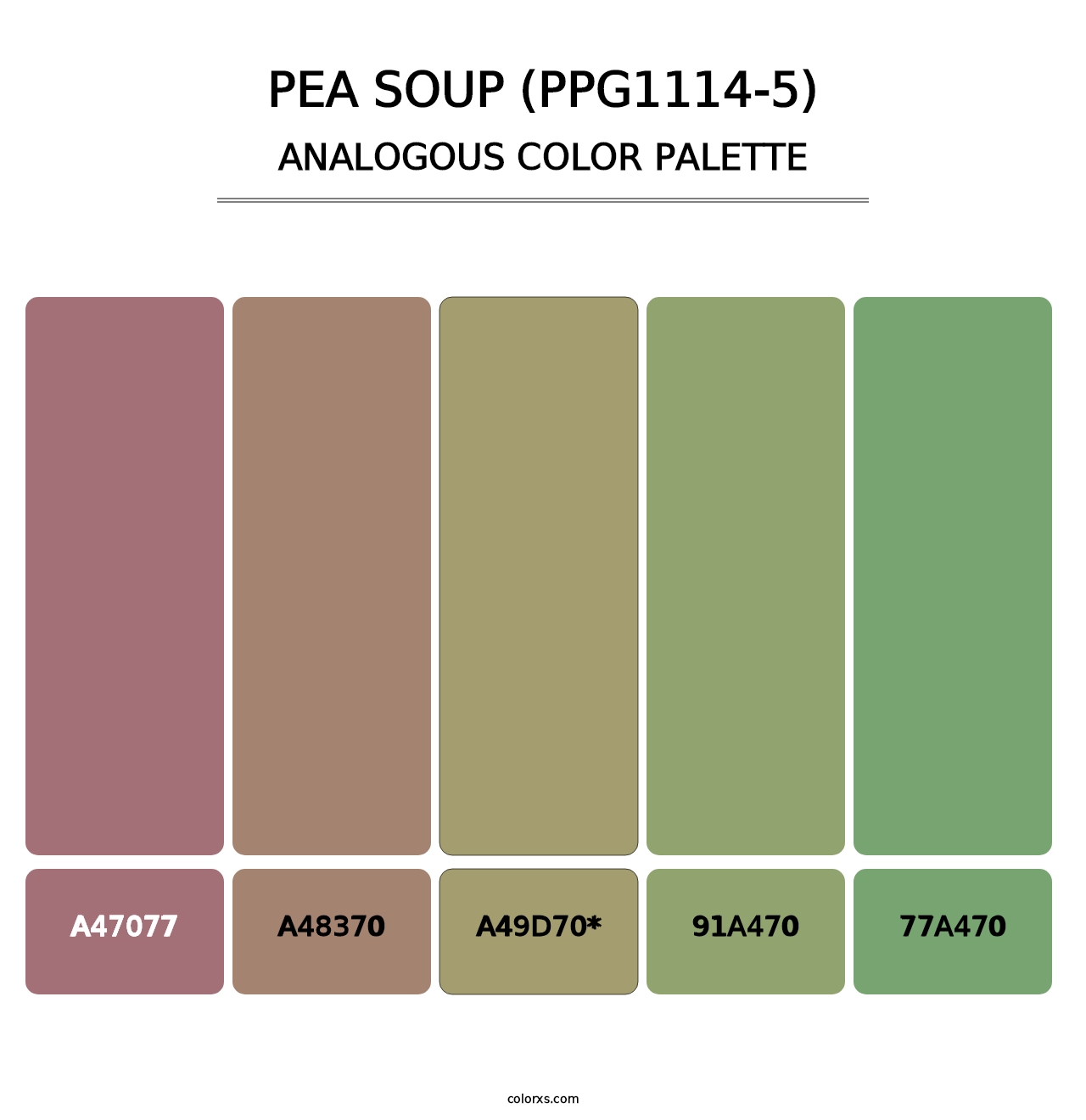 Pea Soup (PPG1114-5) - Analogous Color Palette
