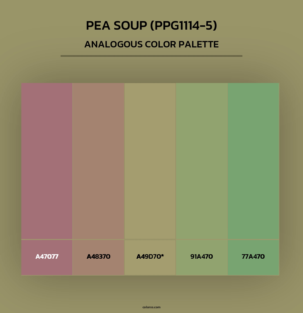 Pea Soup (PPG1114-5) - Analogous Color Palette