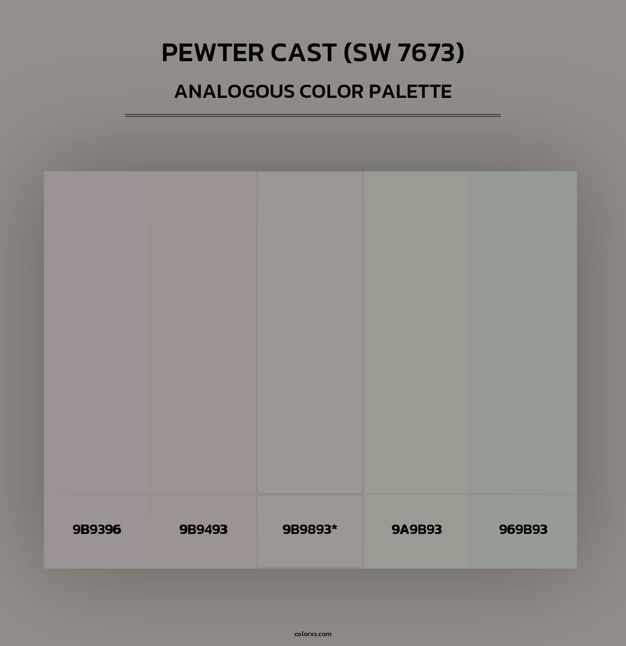 Pewter Cast (SW 7673) - Analogous Color Palette