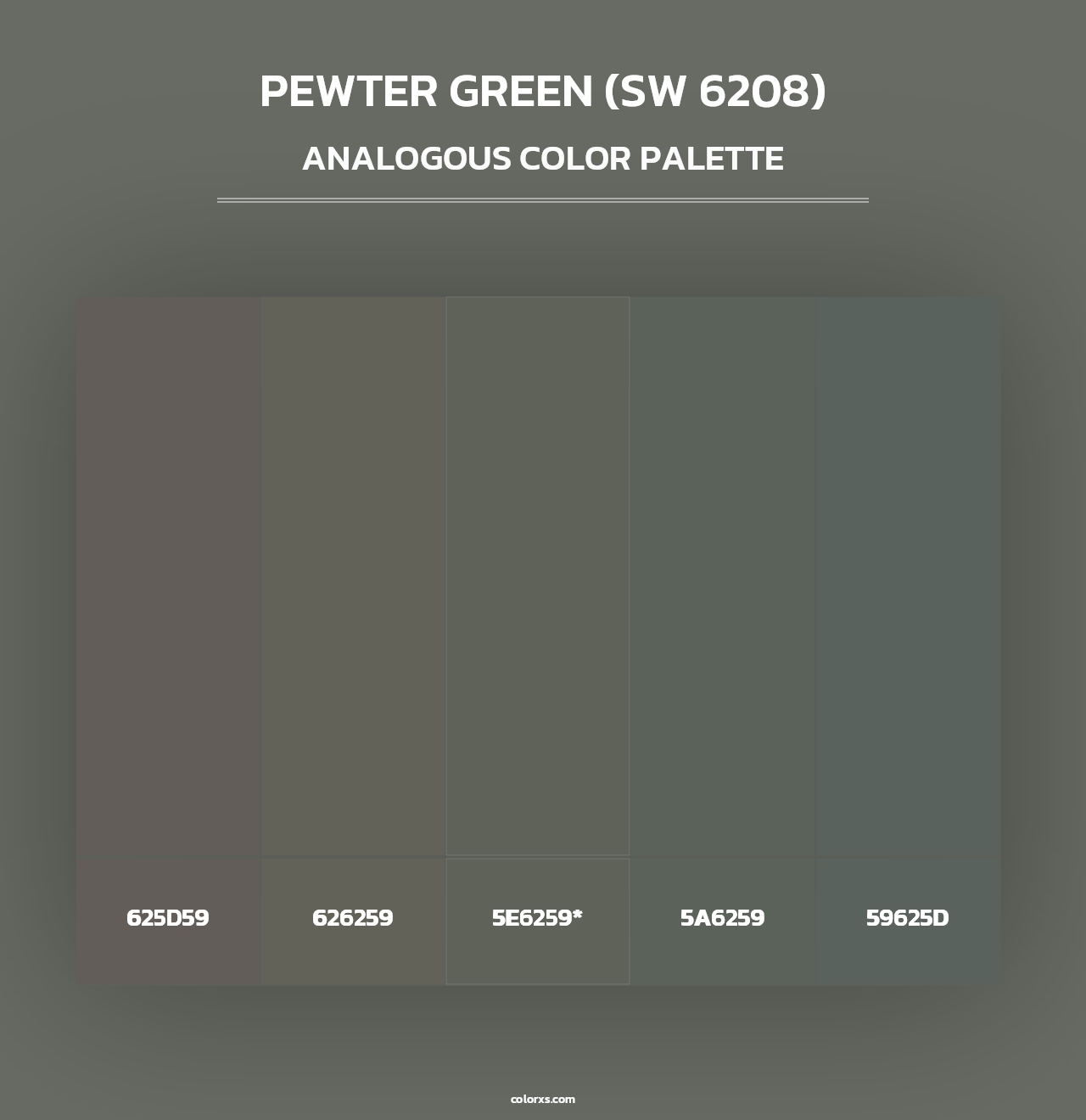Pewter Green (SW 6208) - Analogous Color Palette