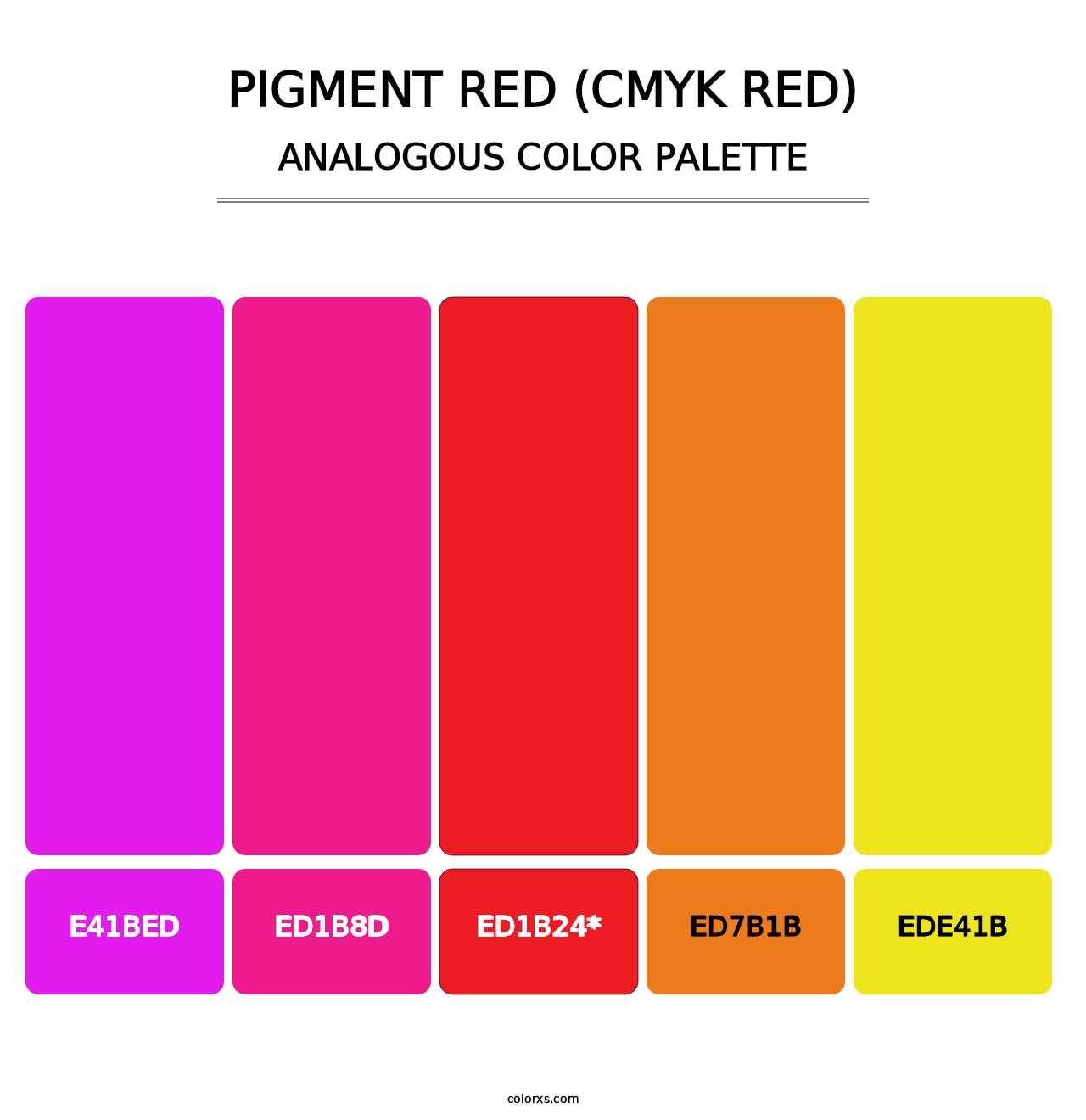 Pigment Red (CMYK Red) - Analogous Color Palette