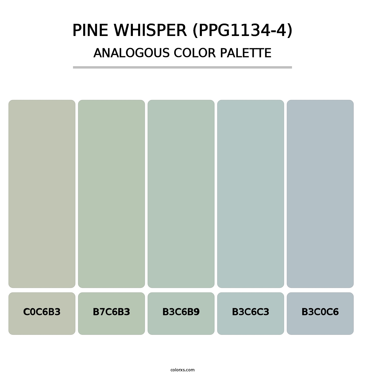 Pine Whisper (PPG1134-4) - Analogous Color Palette