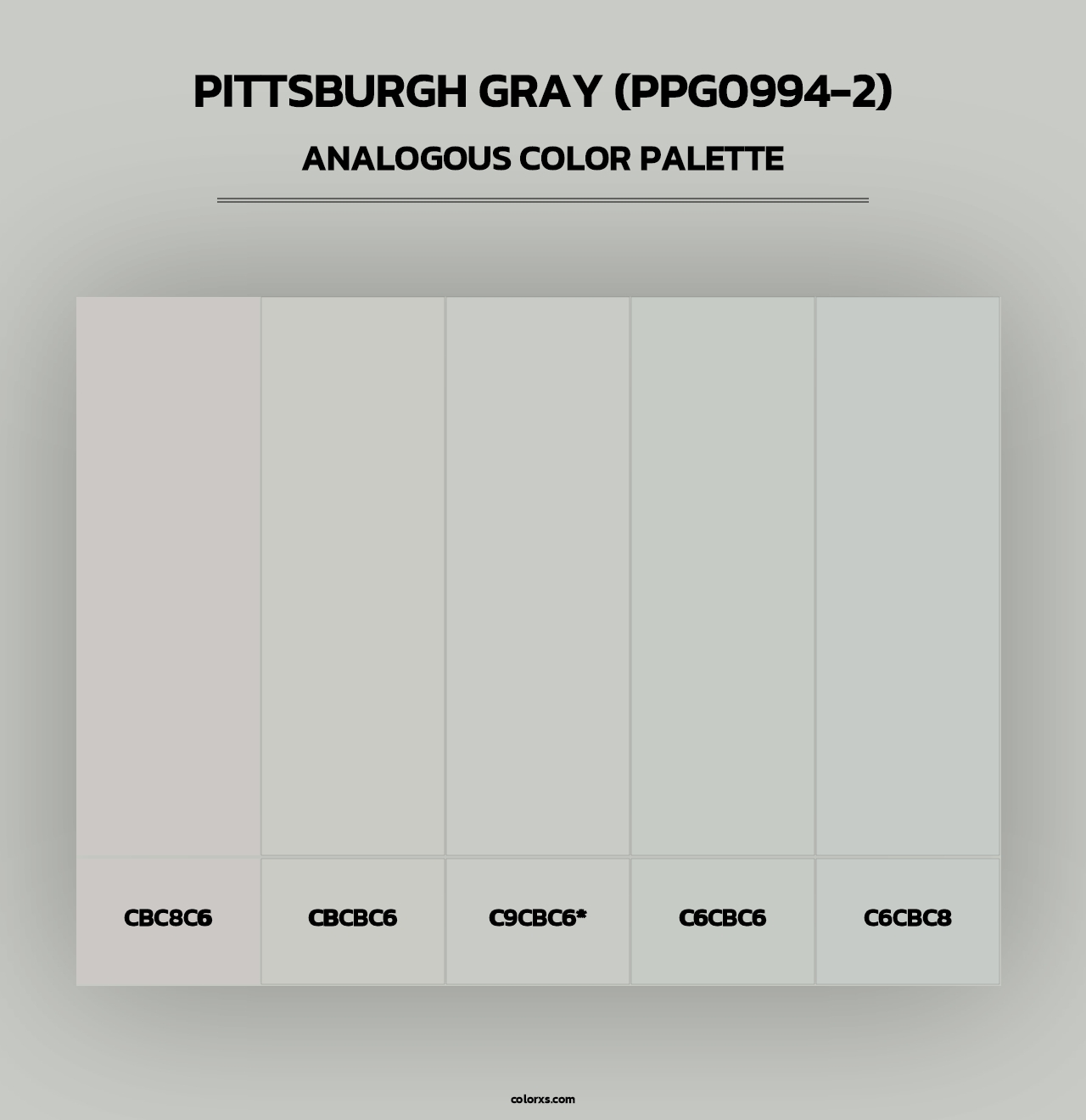 Pittsburgh Gray (PPG0994-2) - Analogous Color Palette